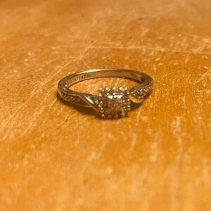 KEEPSAKE 10k white gold natural diamonds engagement ring